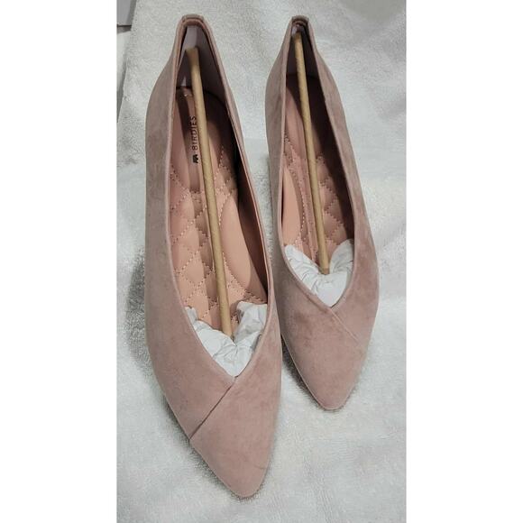 NWT Women's Birdies The Goldfinch Suede in Natural Pink size 9.5 Preppy Boho - Picture 2 of 7